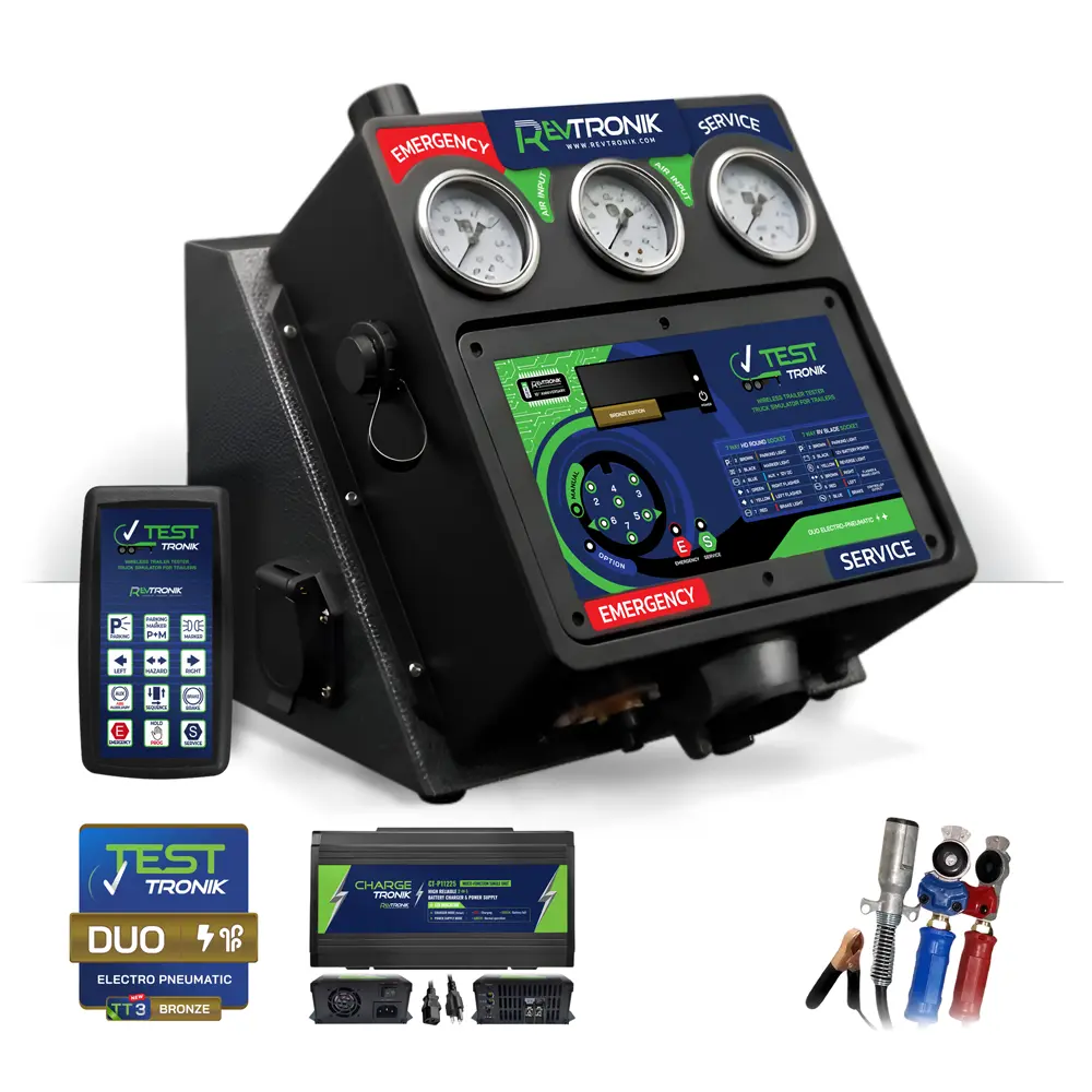 TT3 BK12 25 BRONZE DUO TESTTRONIK TRAILER TESTER TRUCK SIMULATOR DUO ELECTRO PNEUMATIC SOLO ELECTRIC Wireless Analyzing Diagnosing RevTRONIK