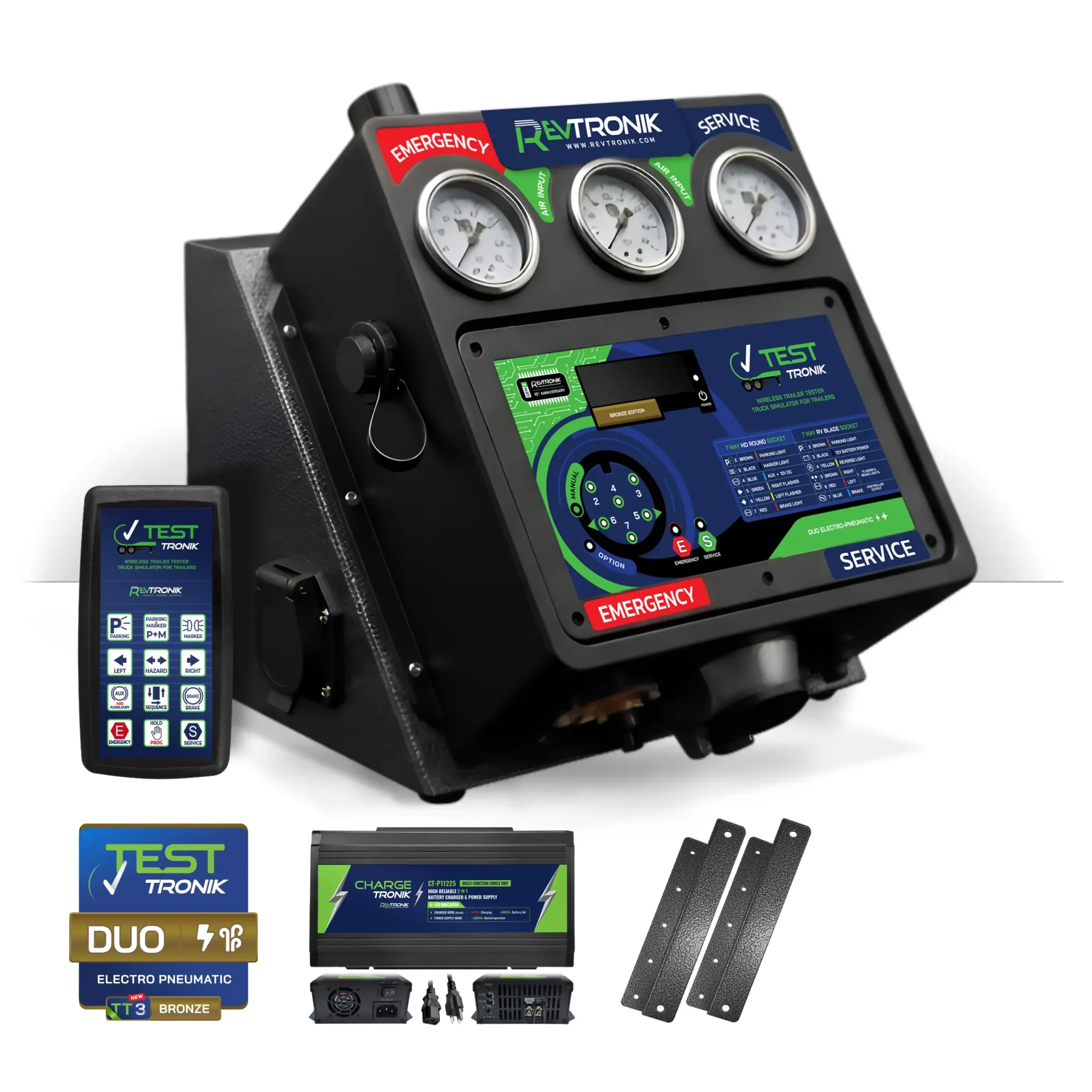 TT3 BW BRONZE DUO TESTTRONIK TRAILER TESTER TRUCK SIMULATOR DUO ELECTRO PNEUMATIC SOLO ELECTRIC Wireless Analyzing Diagnosing RevTRONIK