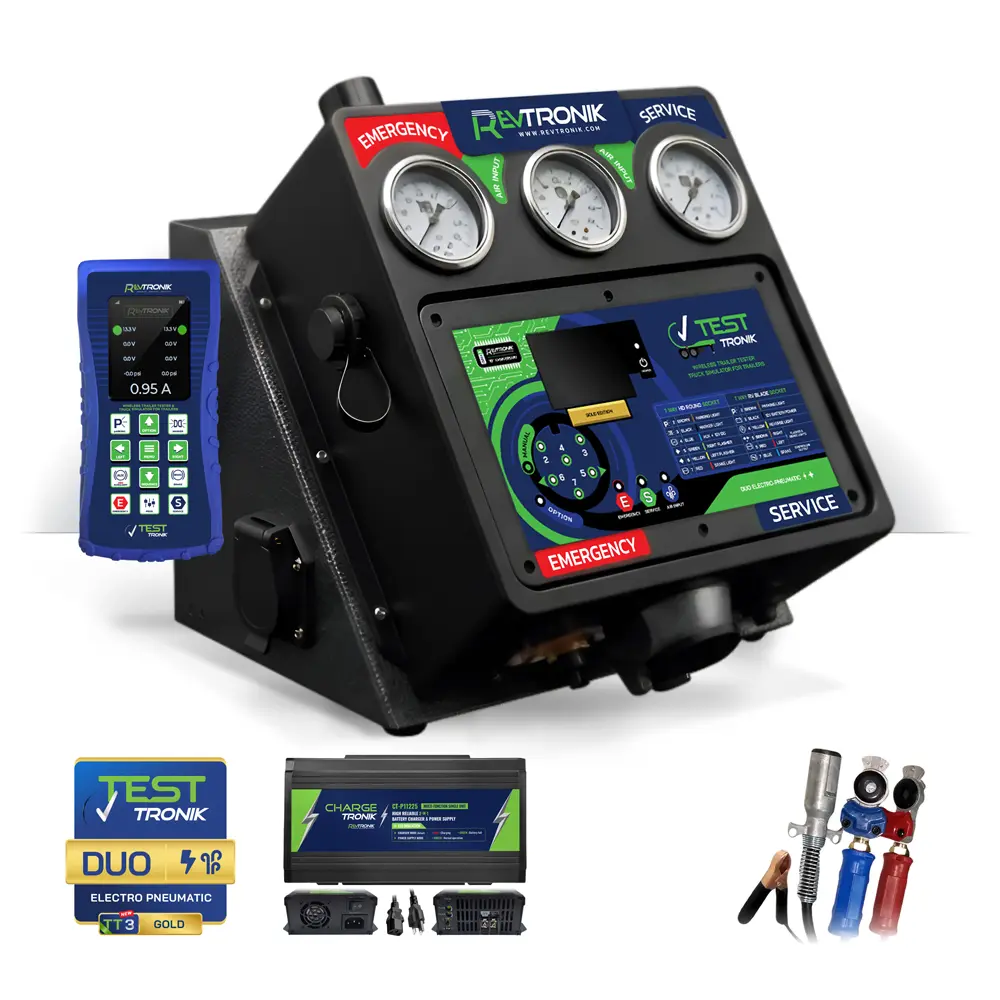 TT3 GK12 GOLD DUO TESTTRONIK TRAILER TESTER TRUCK SIMULATOR DUO ELECTRO PNEUMATIC SOLO ELECTRIC Wireless Analyzing Diagnosing RevTRONIK