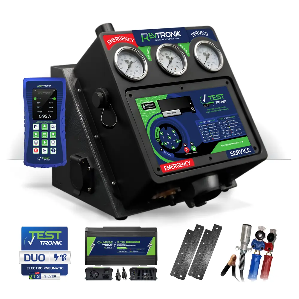 TT3 SW12 25 SILVER DUO TESTTRONIK TRAILER TESTER TRUCK SIMULATOR DUO ELECTRO PNEUMATIC SOLO ELECTRIC Wireless Analyzing Diagnosing RevTRONIK