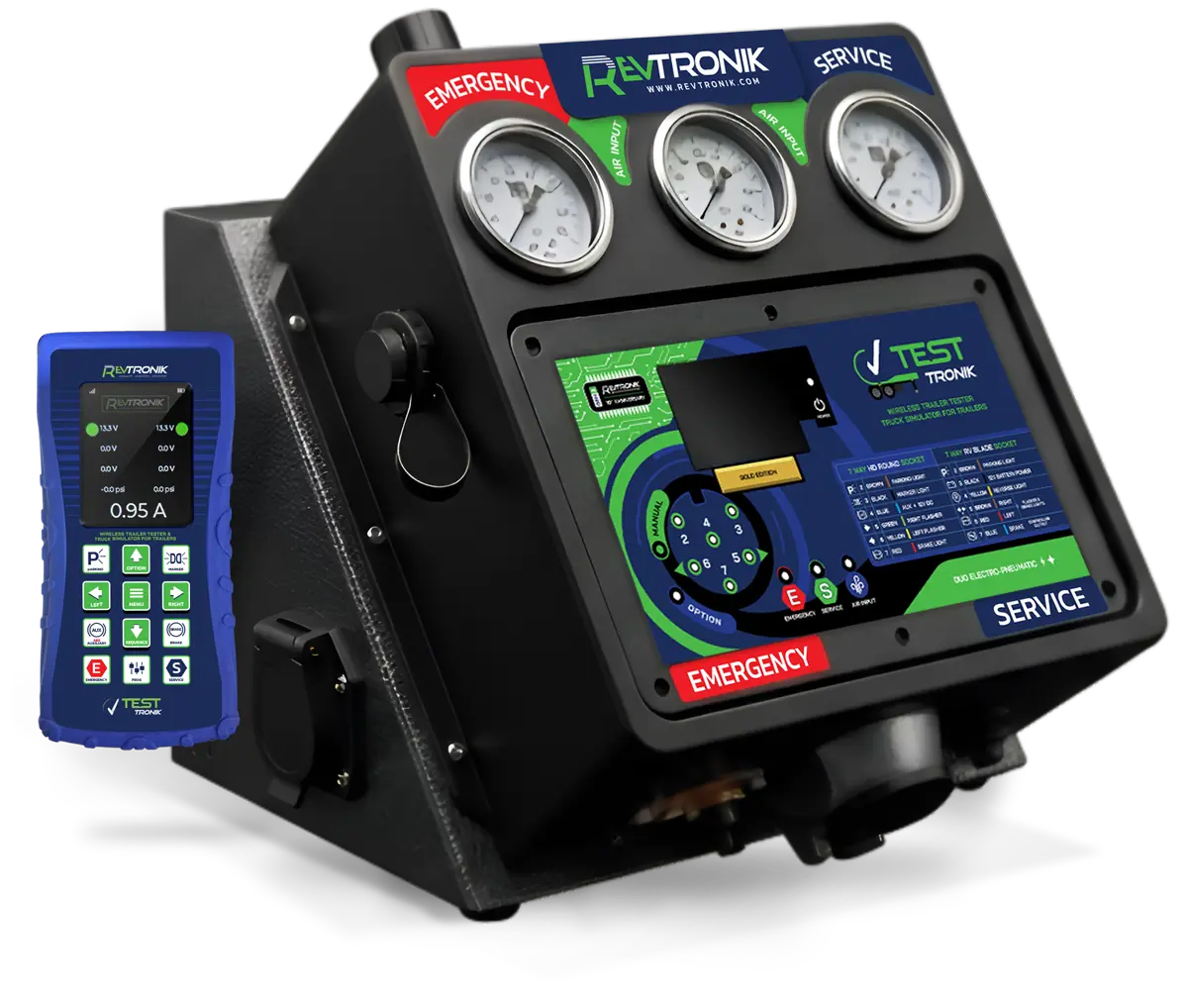 TestTRONIK Master Display GOLD DUO ELECTRO PNEUMATIC TESTTRONIK TRAILER TESTER TRUCK SIMULATOR Wireless Analyzing Diagnosing RevTRONIK